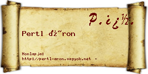 Pertl Áron névjegykártya